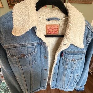 Levi's Light Blue Denim Jacket with Sherpa Collar